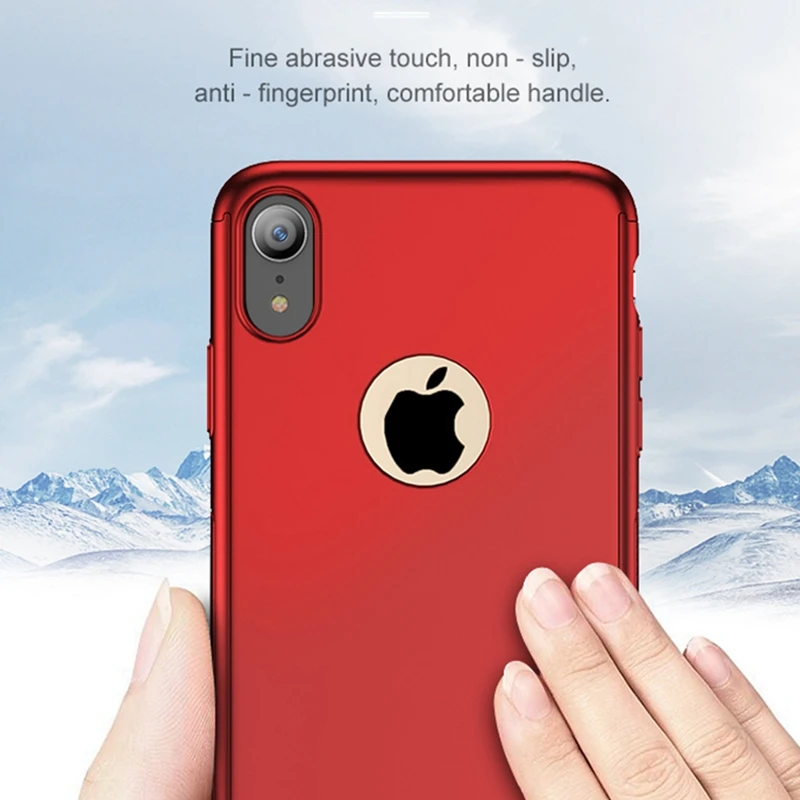 Чехол ipaky для iPhoneXS MAX полностью защитный чехол на 360 градусов + стекло Жесткий из