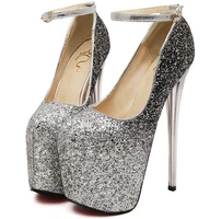 high heels women pumps pointed toe dress women shoes gold silver wedding shoes 19cm clear heels strap sexy women plattform pumps