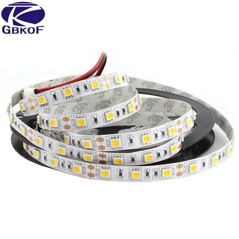 RGB белый теплый белый красный синий желтый зеленый Светодиодная лента 5050 SMD 5 м 300 светодиодный 60 светодиодный/м гибкая лента не водонепроницаемая внутренняя Декорация