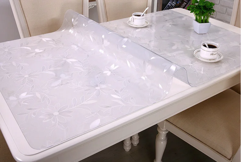 1mm flowers 1 шт. ПВХ водонепроницаемая домашняя текстильная скатерть для кухонного стола масляная ткань мягкая стеклянная скатерть толщина 1 мм - Цвет: 1mm flowers