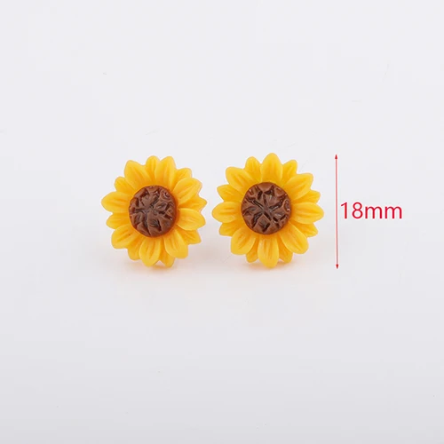 18mm Fnixtar золотые серьги в форме подсолнечника женские ромашки цветок серьги-шпильки цветок серьги с изображением хризантемы подарок оптом 20prs/лот - Окраска металла: 18mm