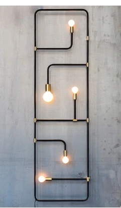 Nordic Лофт простой индустриальном Стиль черная железная труба бра для бар