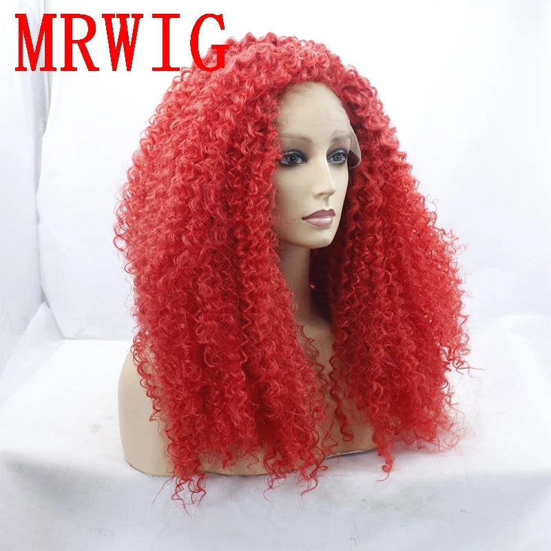 MRWIG длинный кудрявый синтетический фронтальный парик может пропитан свободной