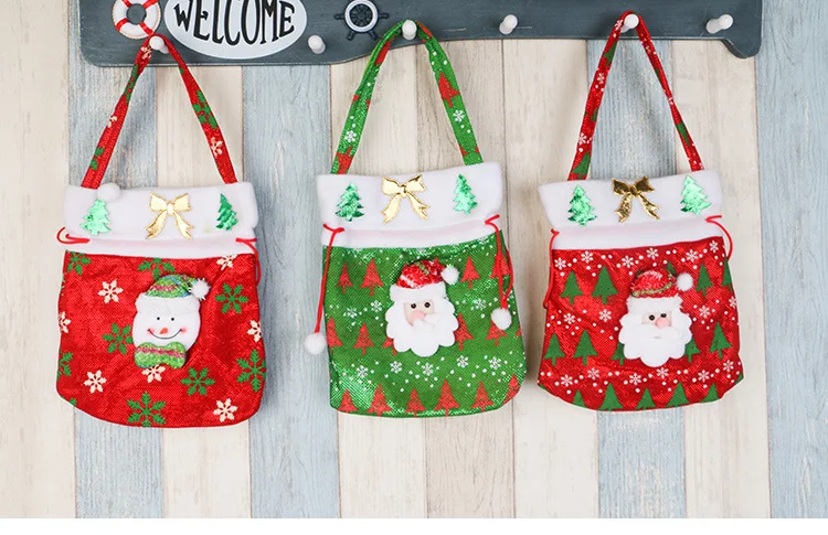 3 шт./компл. новая Нетканая Подарочная сумка Санта Клауса Рождественский мешок
