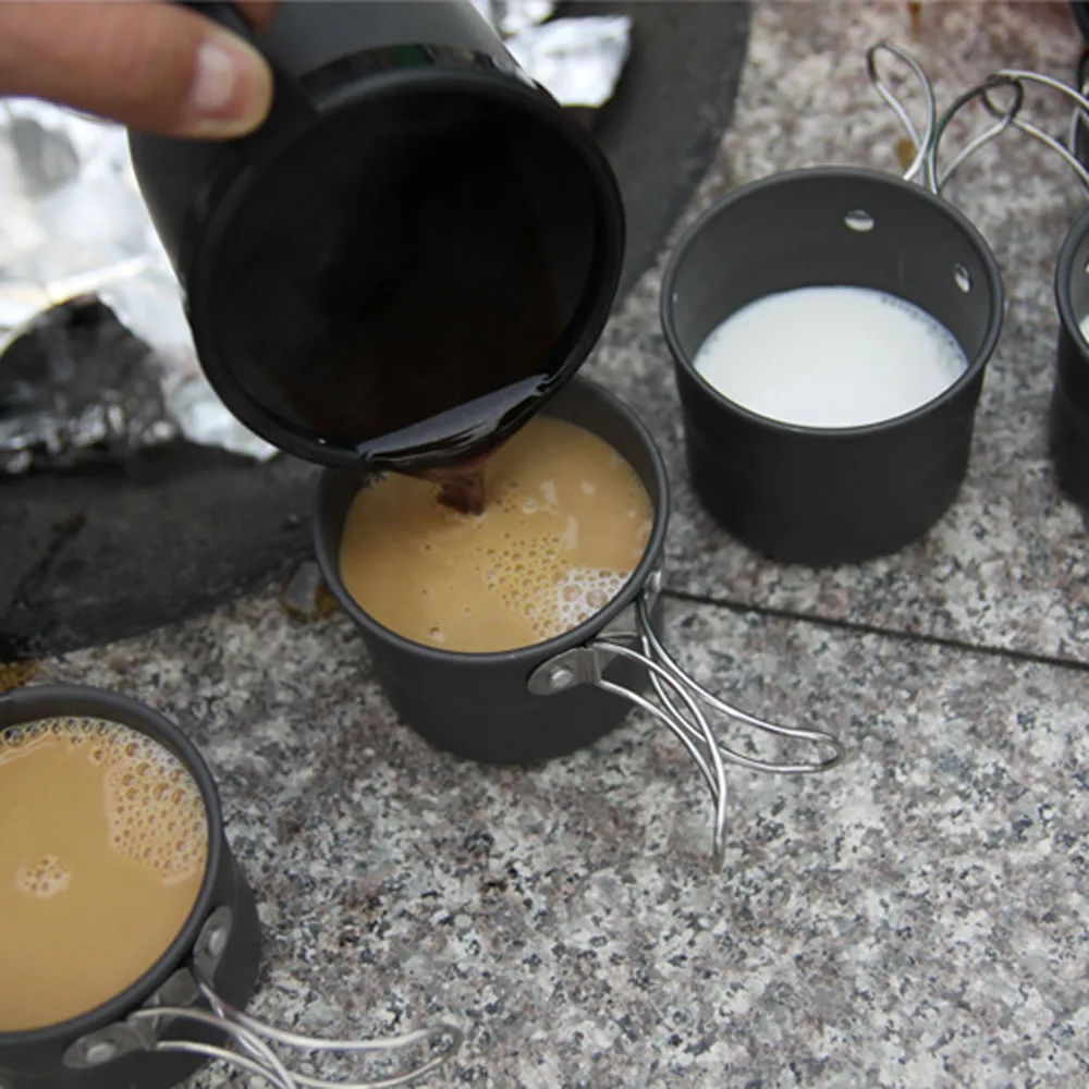 ALOCS Открытый чашки TW-402 Портативный Алюминий оксид Кемпинг складные ручки 150 мл