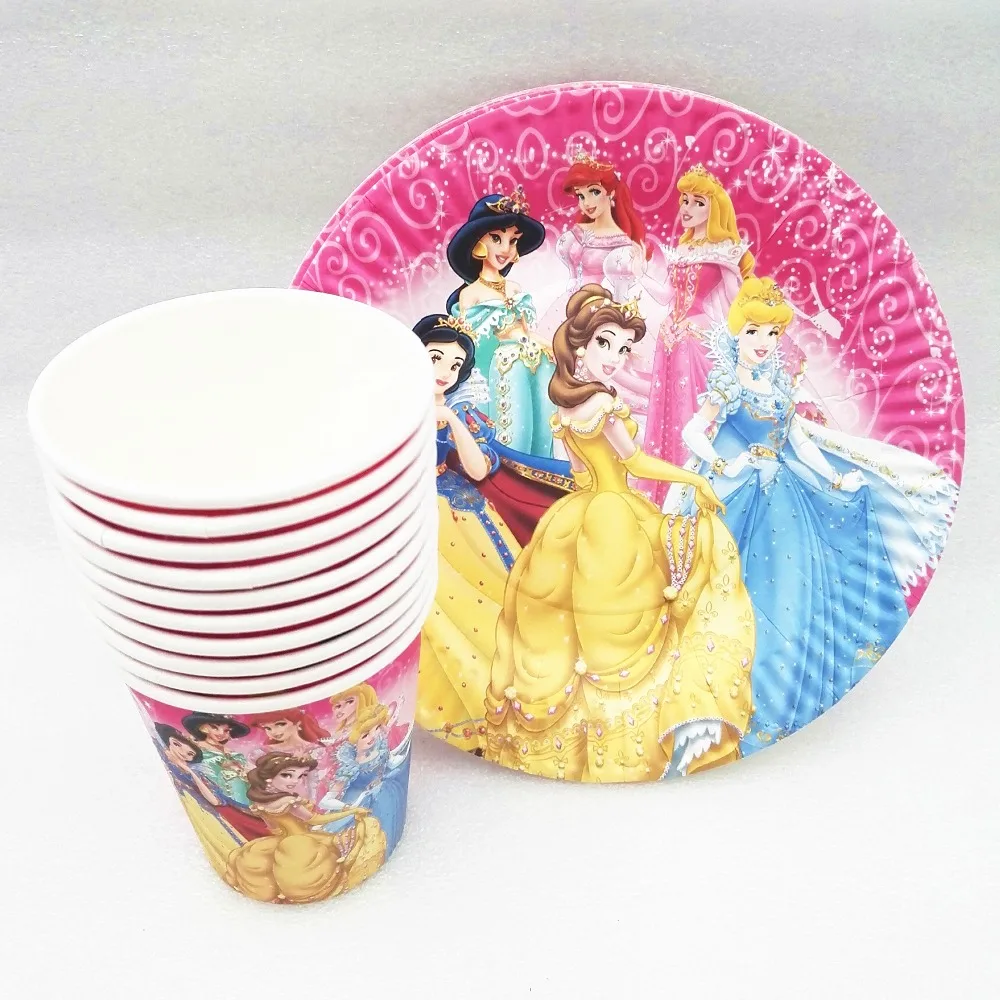 20 шт./компл. Ариэль/Белоснежка/Белль/Золушка/Жасмин/Аврора принцесса тарелка