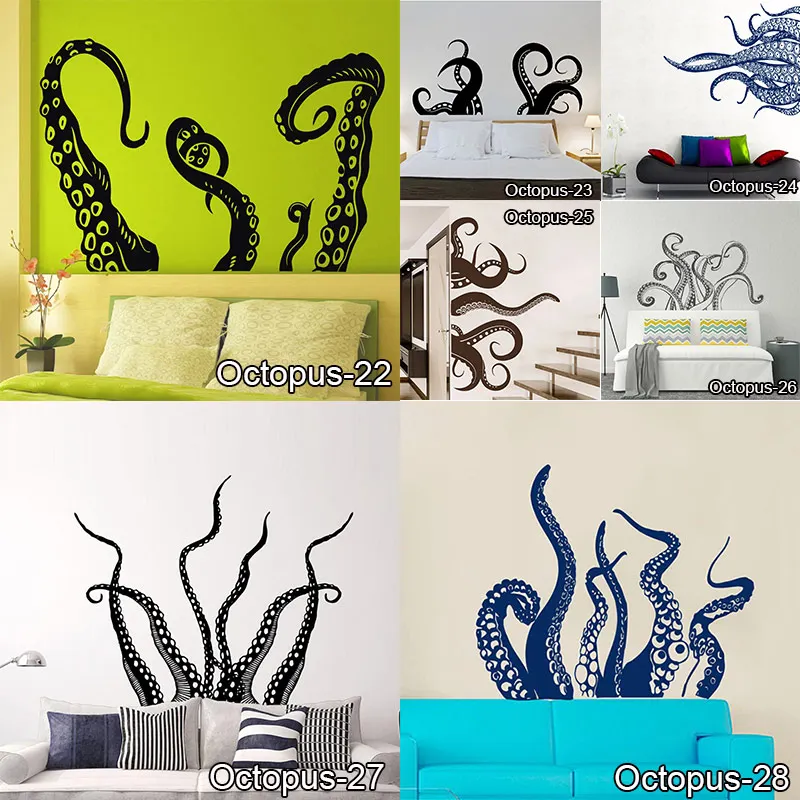 Виниловые щупальца осьминога стикер на стену для туалета бак классный декор