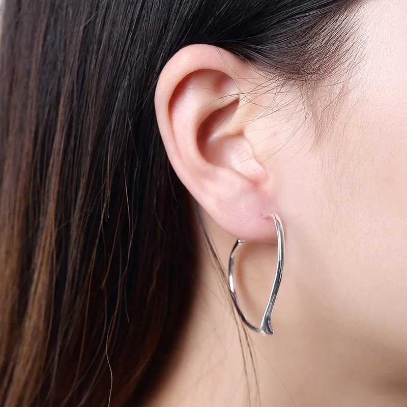 925 Silver Sweet Heart Hoop Earrings For Women Girls Wedding Party Jewelry Gift | Украшения и аксессуары
