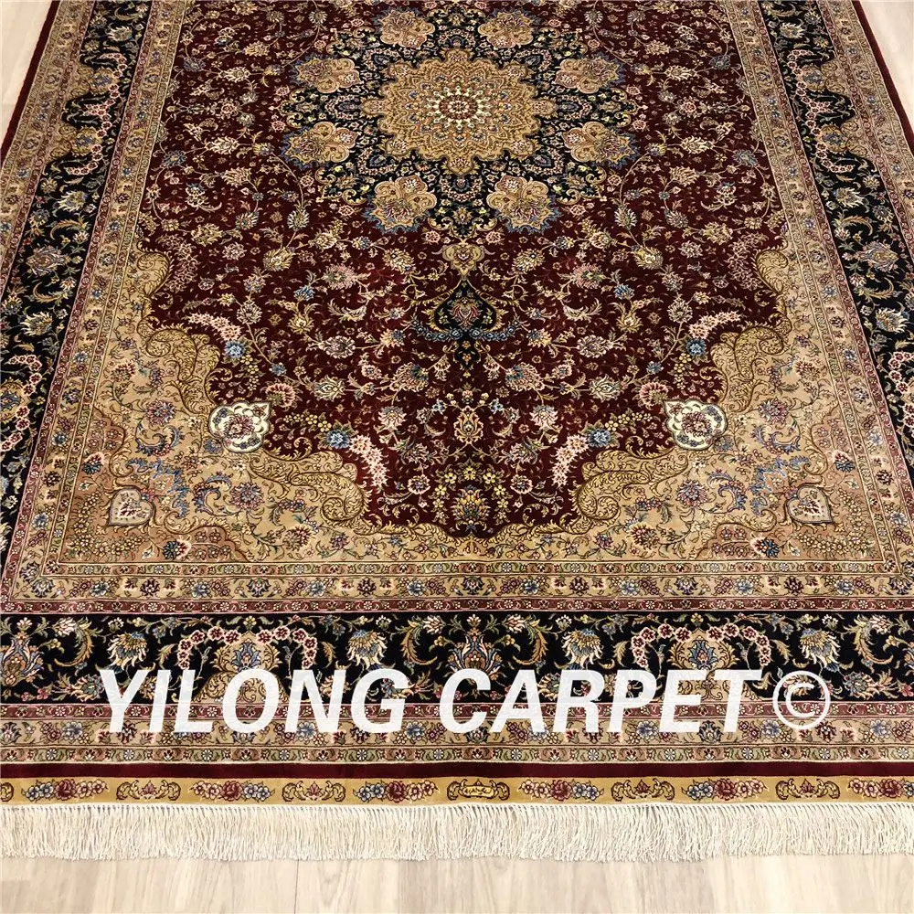 Yilong 6'x9' гостиная красный ковры Традиционный турецкий КИТАЙСКИЙ ручной