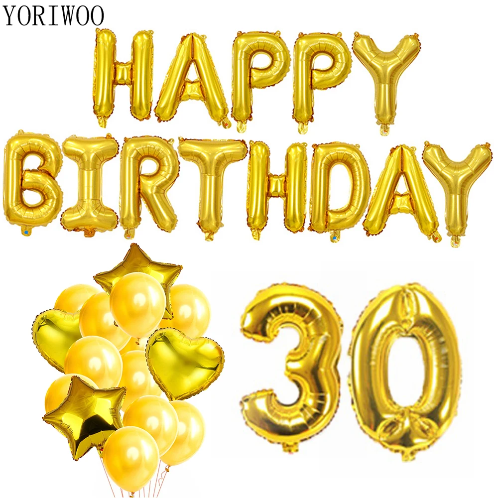 Воздушные шары YORIWOO на 30 дней рождения с сердцем днем баннеры вечерние украшения