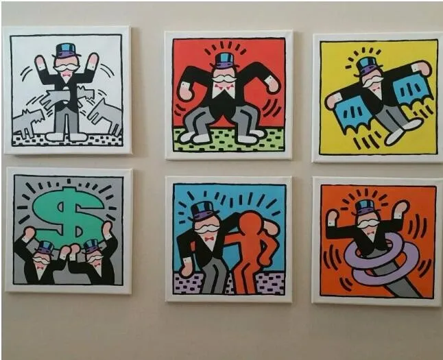 Ручная роспись поп-стиль картина маслом Сан-шуй любовь галерея kaws живопись украшение комнаты