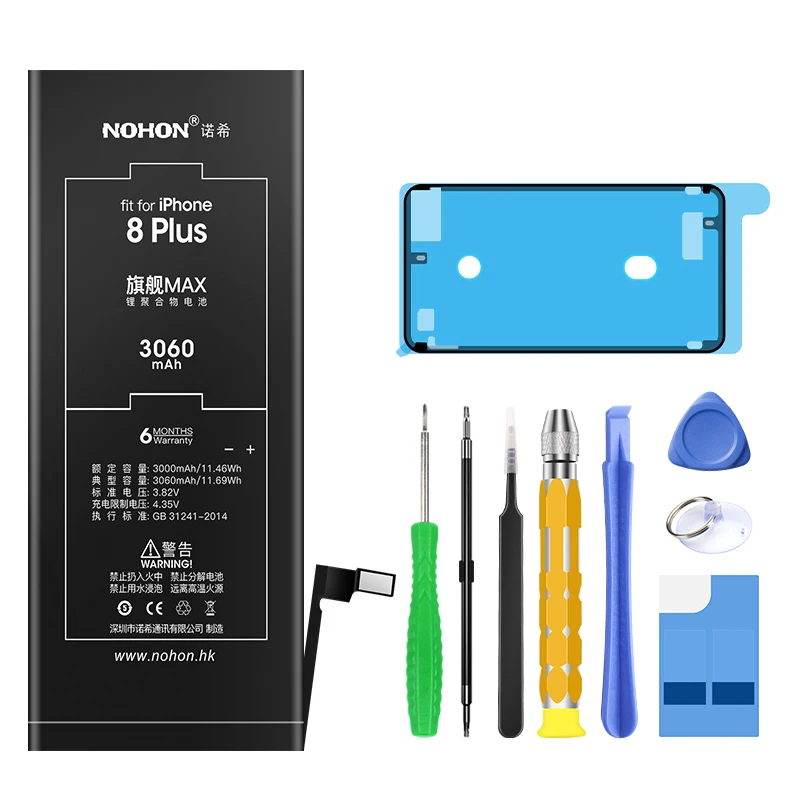 Nohon аккумулятор для iPhone 8 6 S Plus 8 plus 6splus X литий-полимерные аккумуляторы для iPhone8 Max емкость Замена телефона Batarya