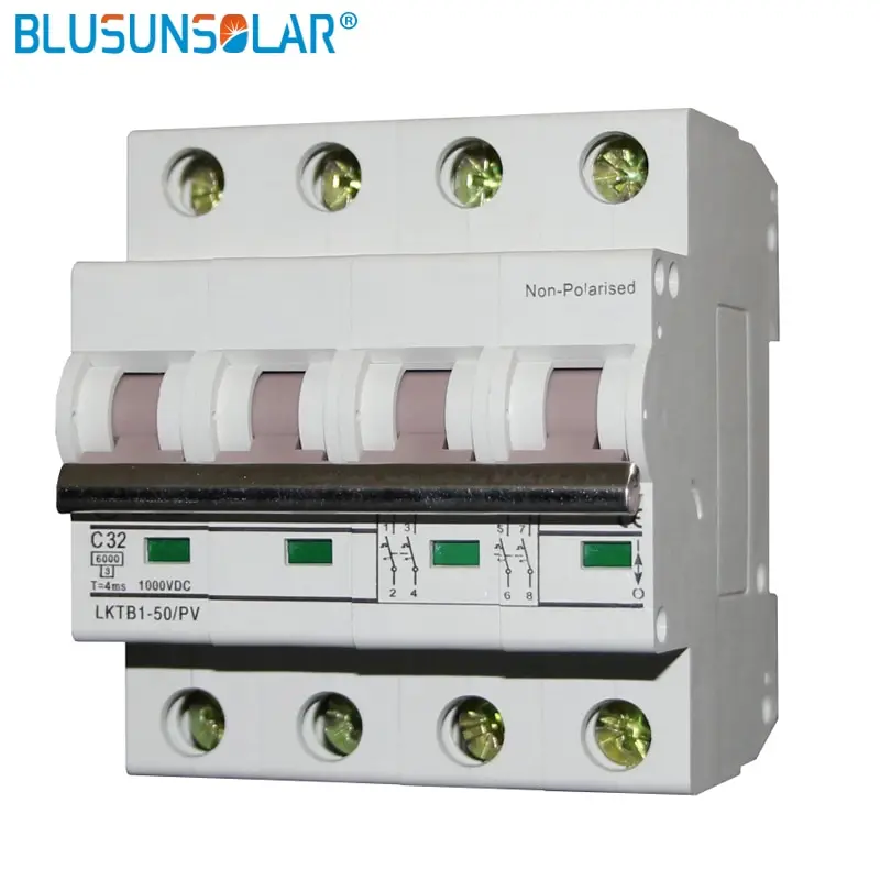 10 шт./лот 4 P DC 1000 В выключателя MCB 6A 10A 16A 20A 32A 40A 50A 63A для солнечной системы pv