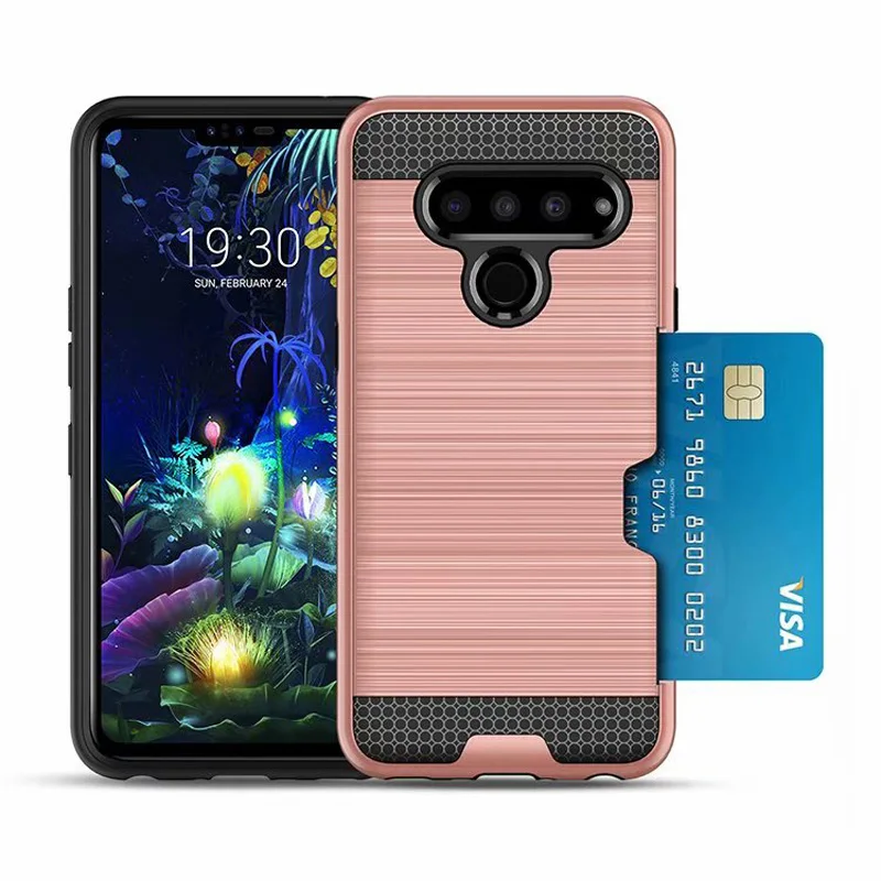 Тонкий ударопрочный жесткий чехол со встроенным слотом для кредитных