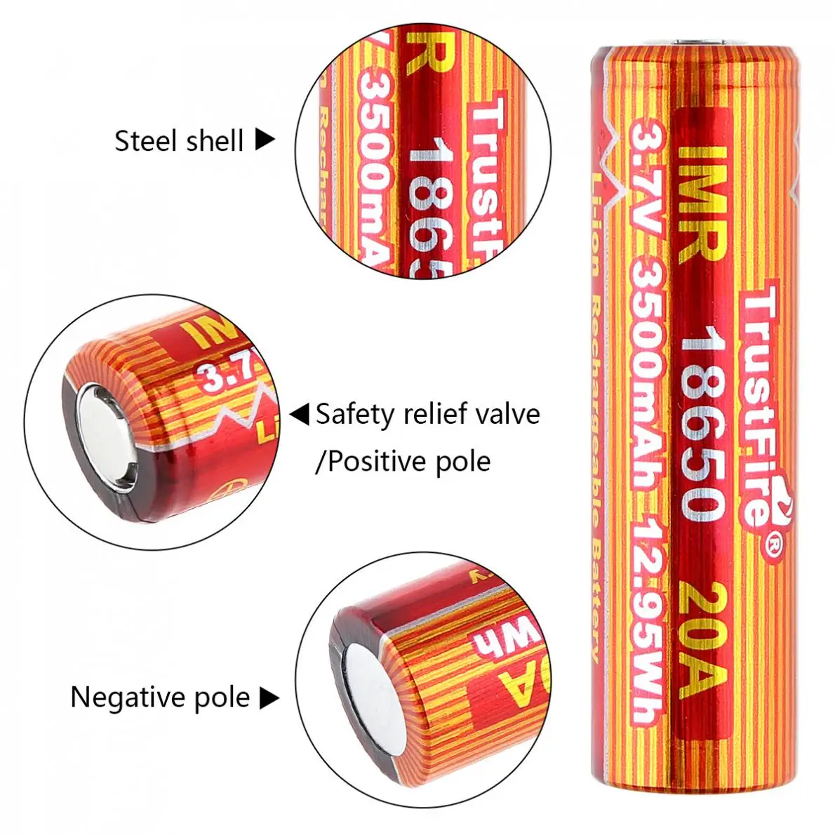 2 шт./лот 18650 Батарея 3 7 V 20A 3500mAh литий ионная аккумуляторная батарея с