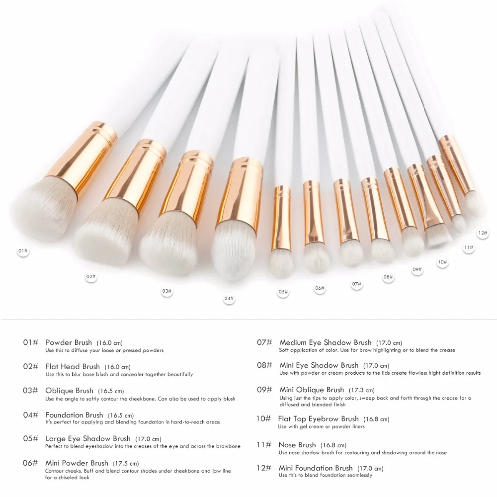 12pcs Pro Makeup Brushes Set Foundation Powder Eyeshadow Lip Brush Beauty Tools Highlighter Make up Pincel Maquiagem | Красота и