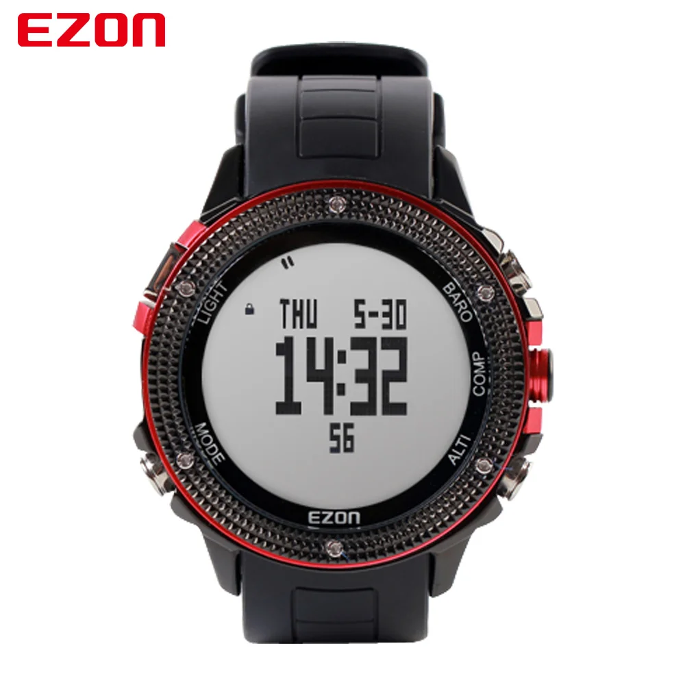 H501B11 EZON альтиметр, барометр, термометр, компас, погода, погода, для улицы, мужские цифровые часы, спортивные часы, для восхождений, пеших прогулок, наручные часы - Цвет: H501B11