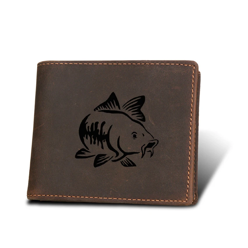 Go Fishing мужские кошельки из натуральной кожи Мульти держатели для карт на молнии с