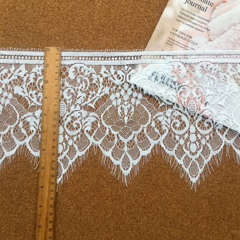 White 20 см Широкий роскошный Тюль Кружевная аппликация Tessel ресницы кружевной ткани воротник платье юбка сшитые Швейные принадлежности "сделай сам" Декор 12 цветов - Цвет: White