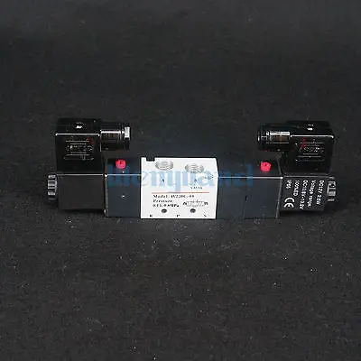 

DC12V 4V230C-08 BSPT1/4" Double Head 3 Position 5 Way Pneumatic Solenoid Valve For Pneumatic System