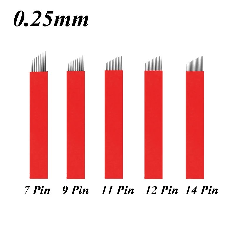 

50 Pc Flex 7/9/11/12/14 Eyeborw Microblading Needles Semi Permanent Makeup Blade Shading Eyebrow Tattoo Microblading Needle
