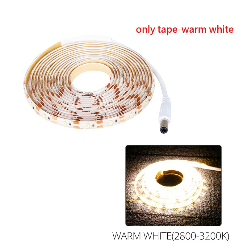 only tape-warm white Foxanon светодиодный светильник для шкафа с датчиком движения 12 в 1 м 2 м 3 м 4 м 5 м ночной Светильник для кухни шкаф светильник s - Цвет: only tape-warm white