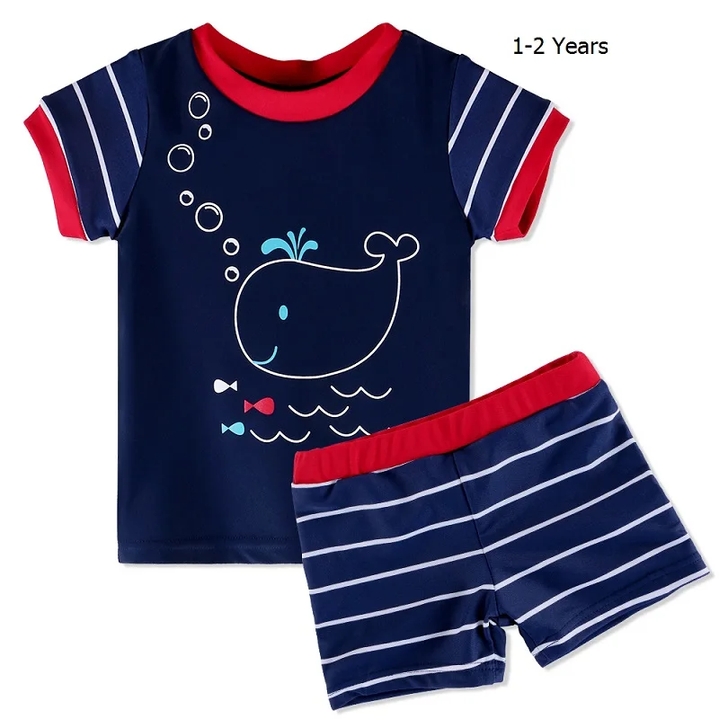 Navy 1-2 Years BAOHULU/3-24 месяца для маленьких мальчиков девочек Купальники Пляж Купальник UPF50+ UV защитный крем для загара ванный комплект Swimm темно-синий костюм розовый - Цвет: Navy 1-2 Years