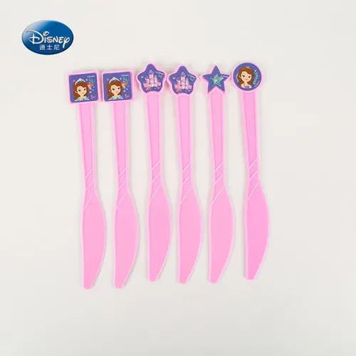 knives 6pcs София для детского дня рождения Декоративная скатерть для вечеринки набор принцесса София вечерние наборы события вечерние наборы; детский душ украшения - Цвет: knives 6pcs