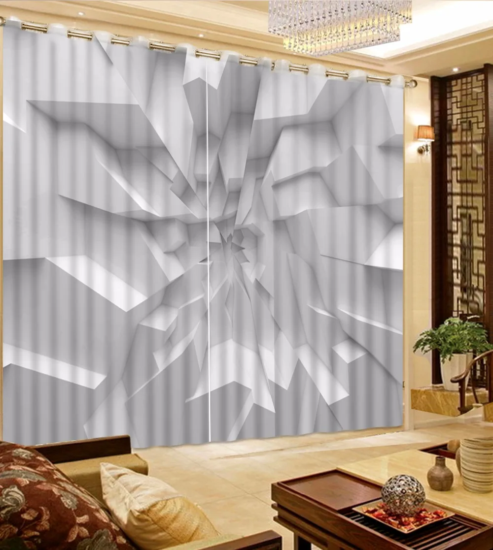

White Curtain Luxury Blackout 3D Window Curtain Living Room wedding Bedroom Customized size Drapes Cortina Rideaux pillowcase