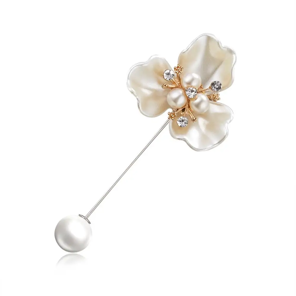 DoreenBeads модная новая брошь для свитера роза цветок корсаж Камелия длинный штырьковый разъем для женщин шали и аксессуары Подвески, 1 шт - Окраска металла: 1