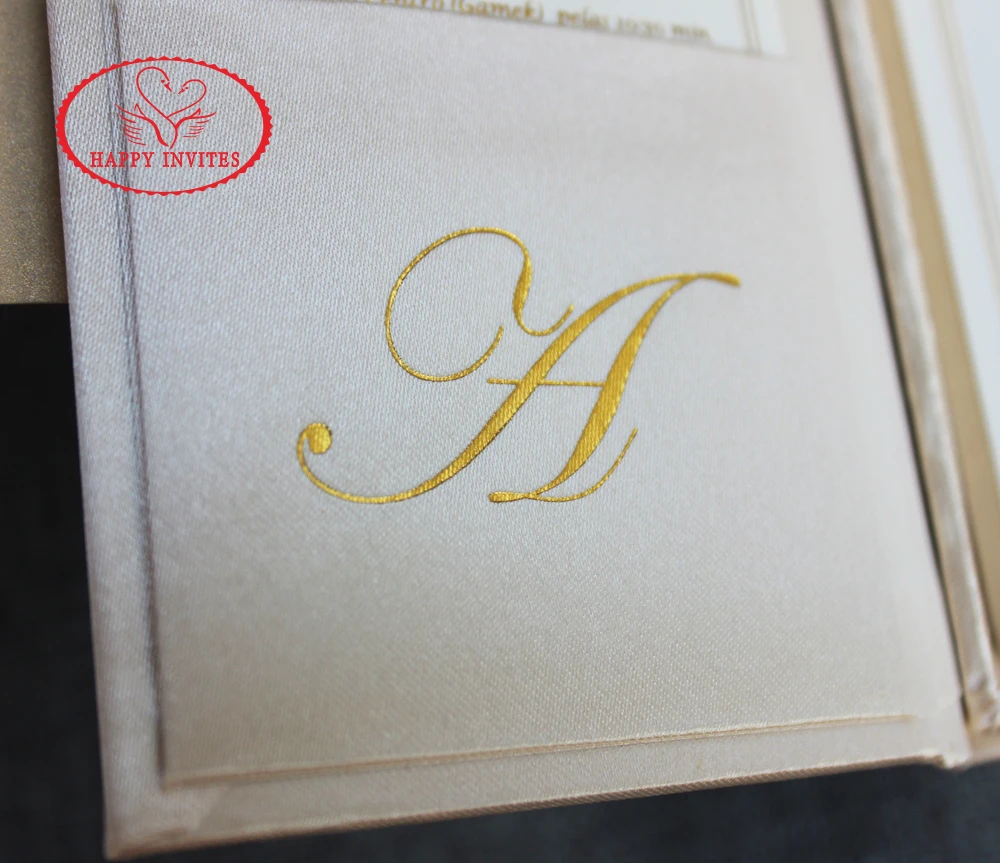 Free Shipping for Some Countries! HI2020 Luxury Silk Invitation Box with Gold Foiling | Дом и сад