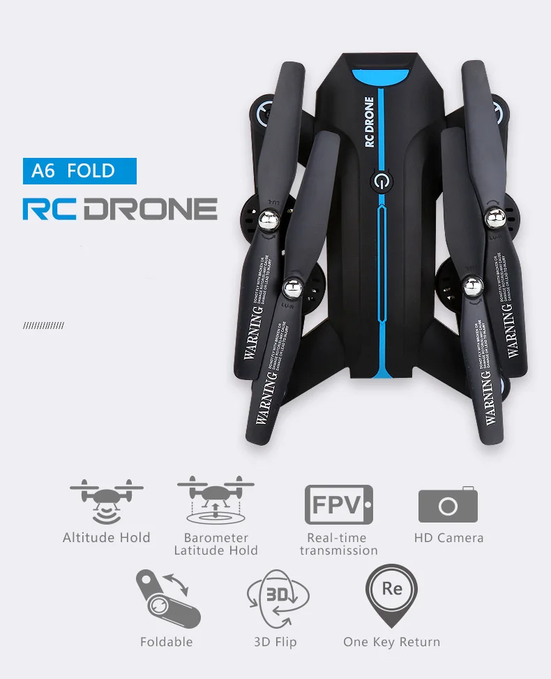 A6 RC вертолет wifi FPV мини Дрон 2,4G пульт дистанционного управления с HD камерой RC Дрон режим удержания высоты складной ручной Квадрокоптер