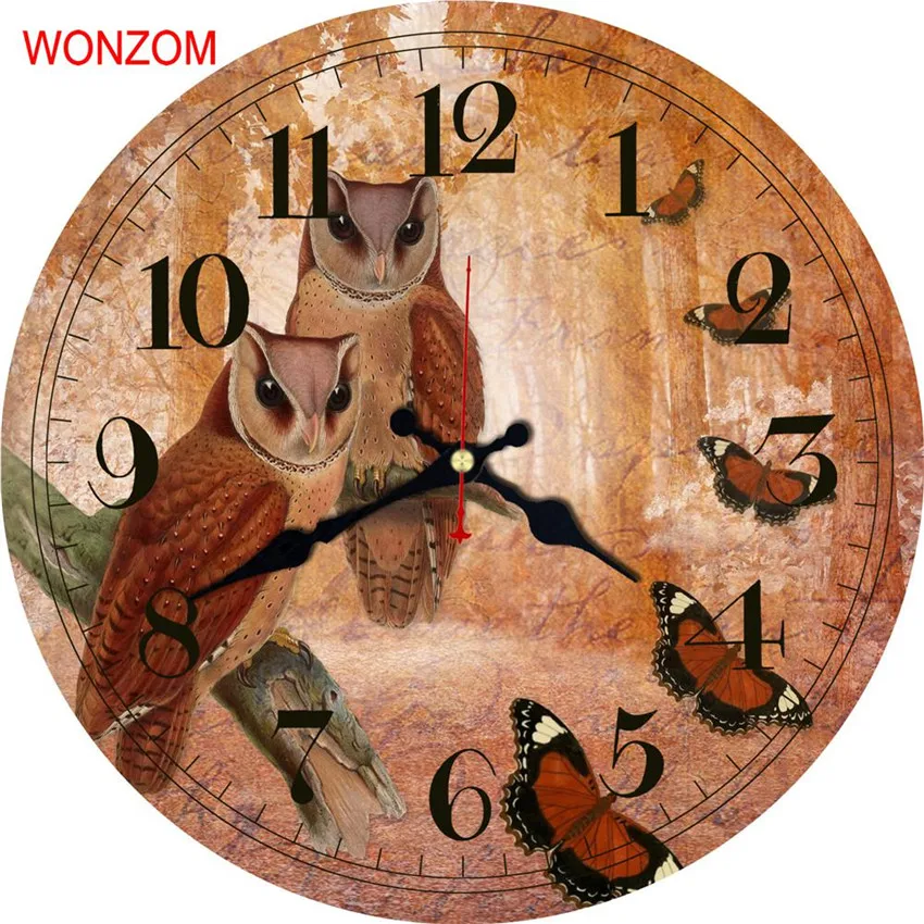 Современные большие настенные часы WONZOM с тихим тигровым тигром Настенный декор