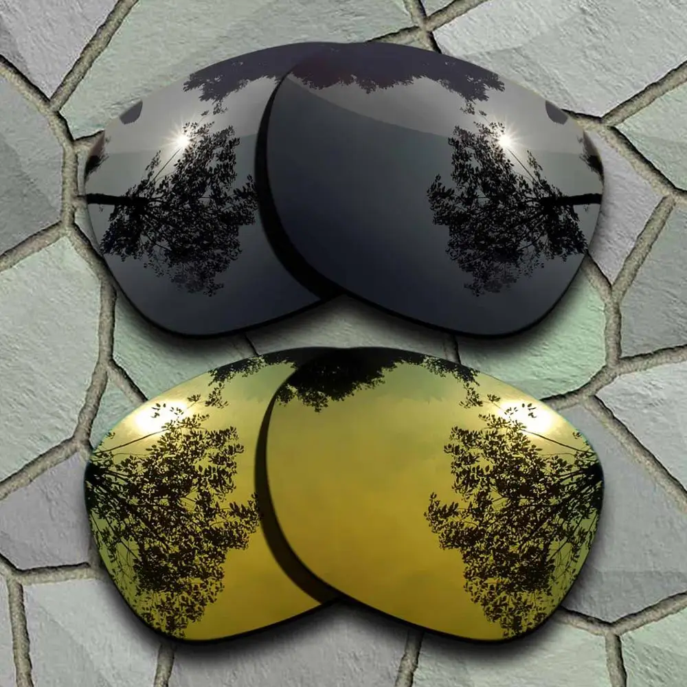 Black-Yellow Golden Солнцезащитные очки поляризованные Сменные линзы для Оукли гаража рок-сортов - Цвет линз: Black-Yellow Golden