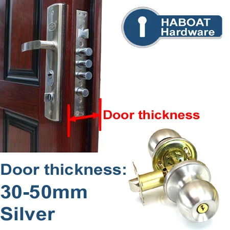 30-50mm Silver 1set HA1006 защита от дверных ручек, замков Deadbolt для домашней безопасности спальни аксессуары для ванной комнаты платье для персонала гостиницы магазин офисный продукт аппаратное обеспечение i - Цвет: 30-50mm Silver 1set