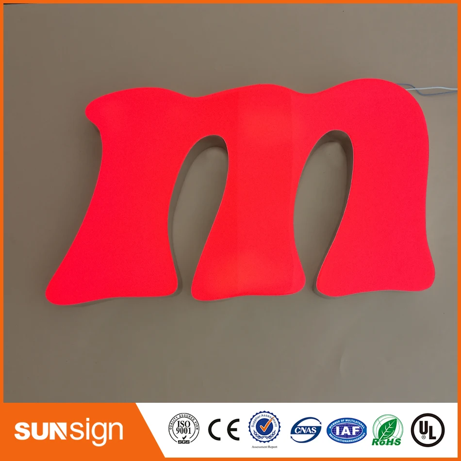 Оптовая торговля из нержавеющей стали frontlit эпоксидная смола светодиодные знаки