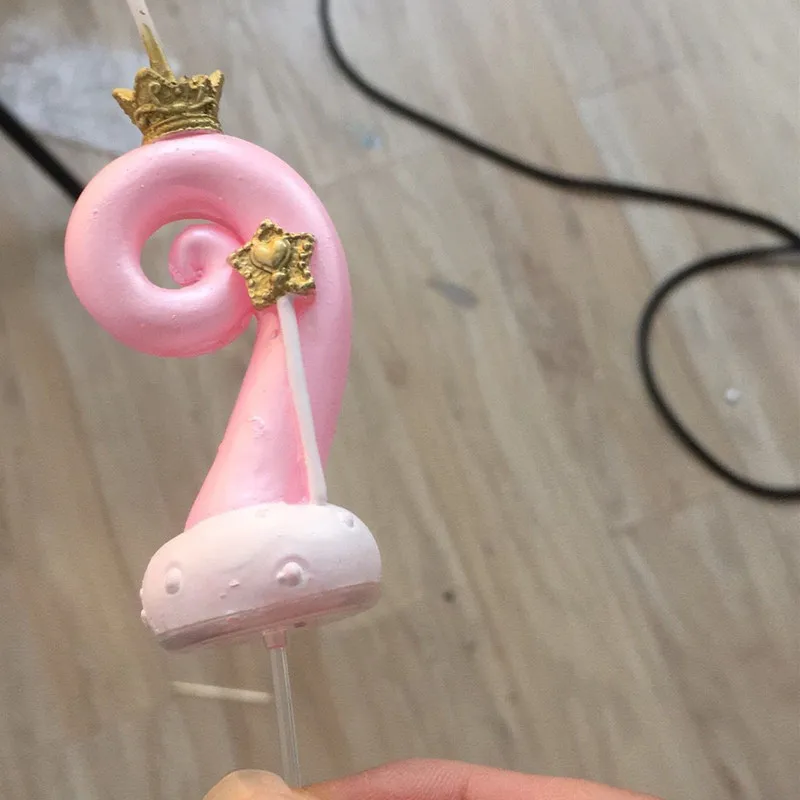 Новая Милая Высококачественная Корона 0 9 цифровые свечи на день рождения детский