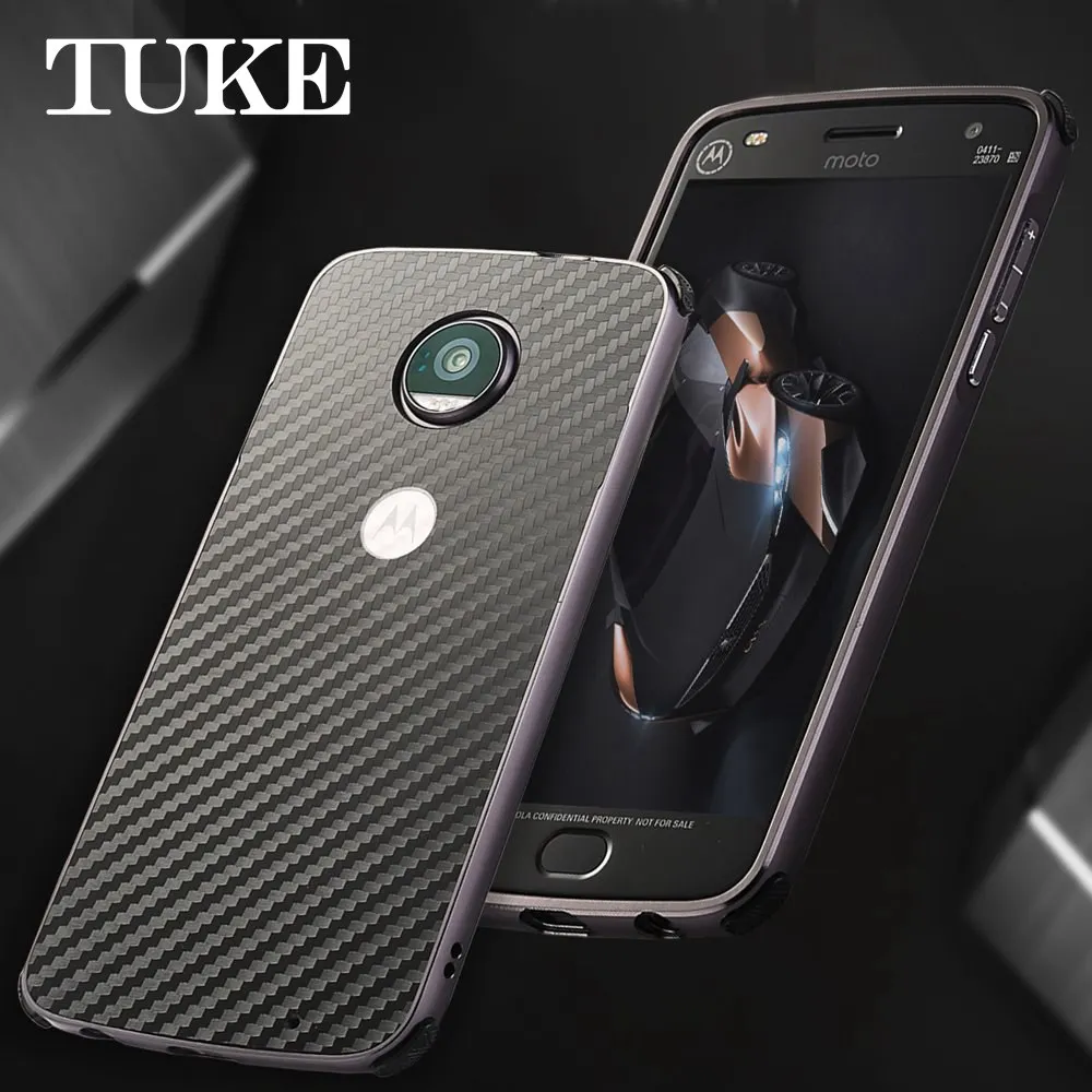 Тьюк металлический каркас алюминиевый бампер жесткий чехол для Motorola Moto Z Z2 Play Z2 Force чехол s Роскошный чехол из углеродного волокна TPU