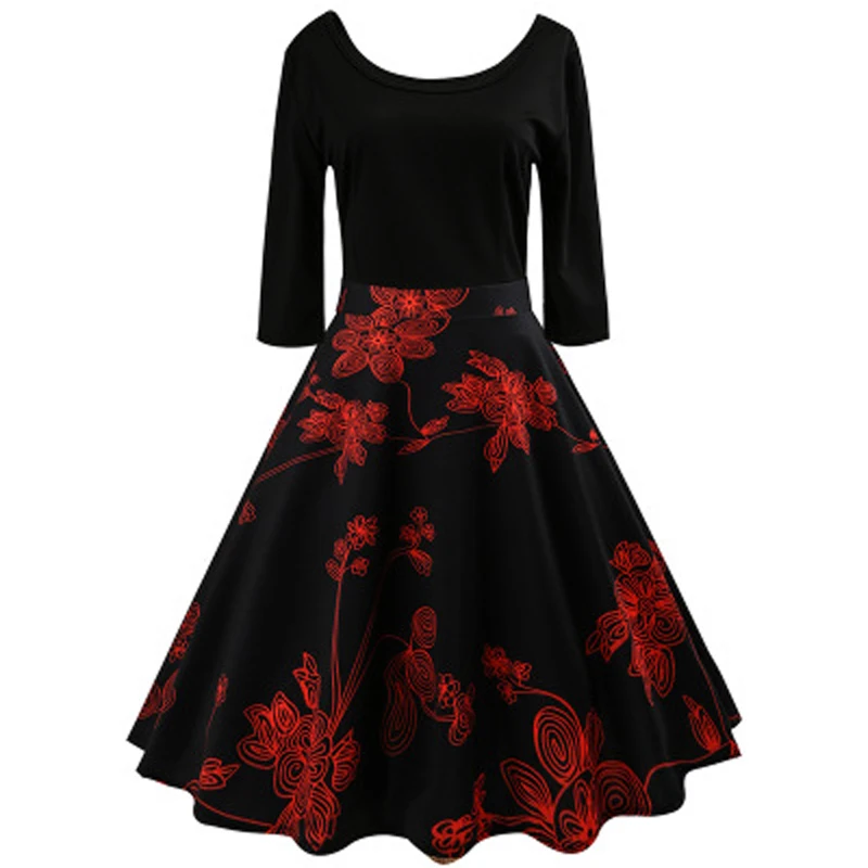 Женское винтажное платье с рукавом 3/4 Toppick элегантное праздничное в стиле Хепберн