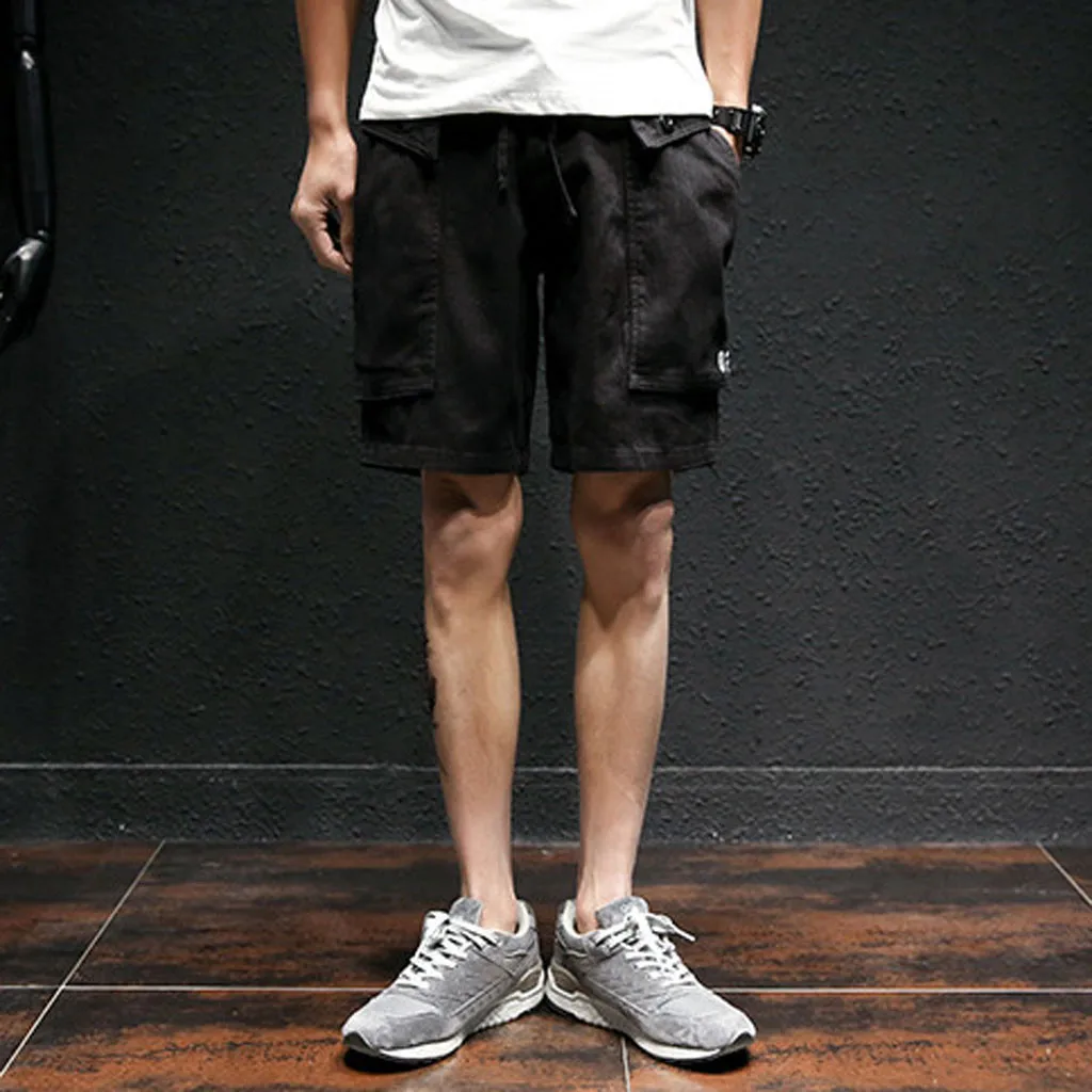 Black(Short) Обычные брюки Для мужчин Повседневное Брюки Чинос джоггеры Slim Fit человек Чино брюки с эластичными манжетами Костюмы лето-осень# G30 - Цвет: Black(Short)