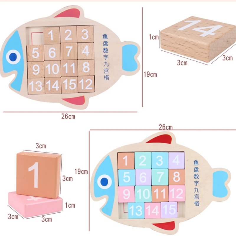 Математические знания доска для рыбы цифры Деревянные Монтессори раннее
