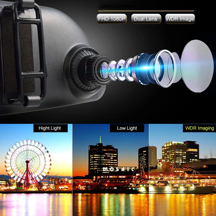 Full HD 1080P 7 Inch IPS Touch Screen Dual Lens Car Camera Rearview Mirror Auto DVR Dash Cam Video Night Vision WDR Imaging | Автомобили и