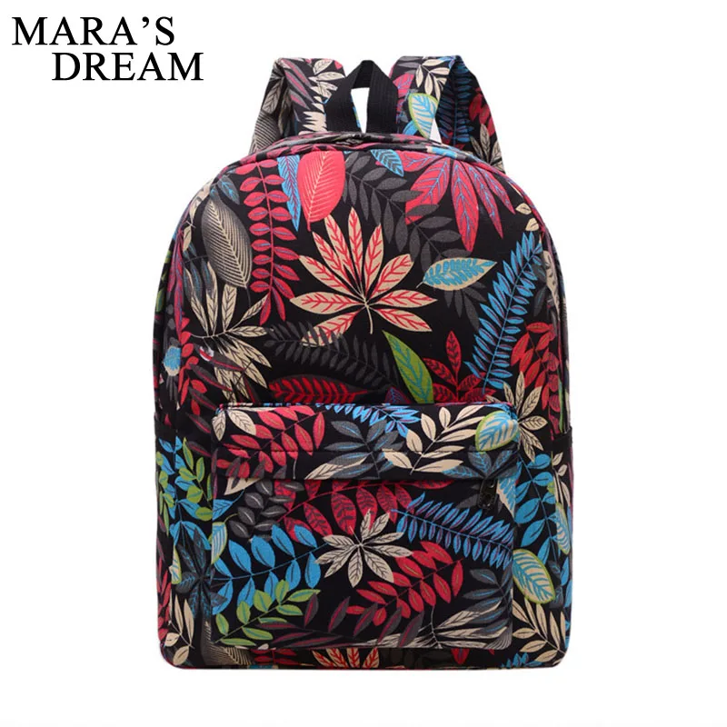 Mara's Dream 2017 мужские и женские рюкзаки с принтом листьев рюкзак Mochila модные
