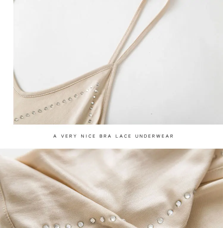 Women White Petticoat Short Slip Dress Plus Size Sexy Inner Slip Dress Silk Underdress Hot Drilling Thin Split Nightdress Summer