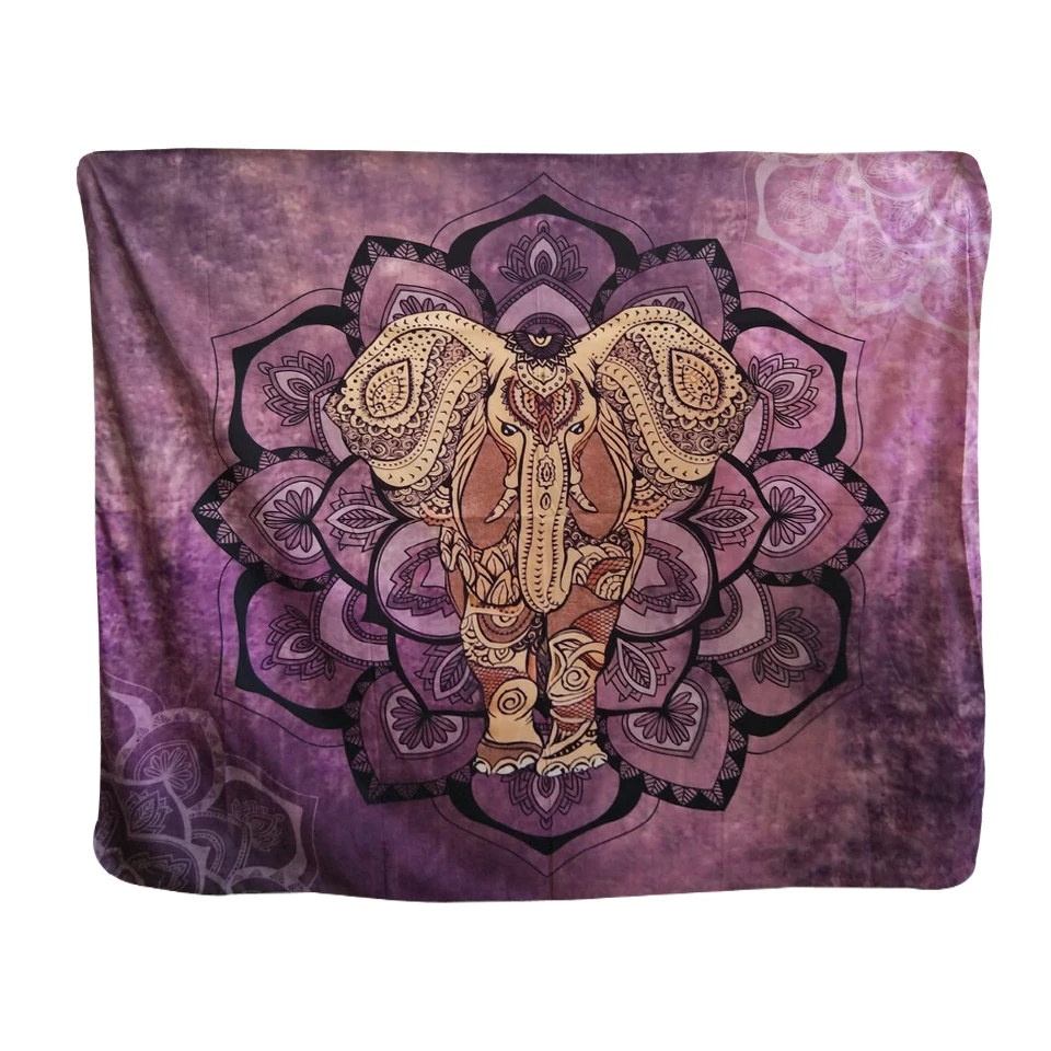 Пейсли Лотос слон розовая Мандала Ганеша чакр мягкий полиэстер гобелен в