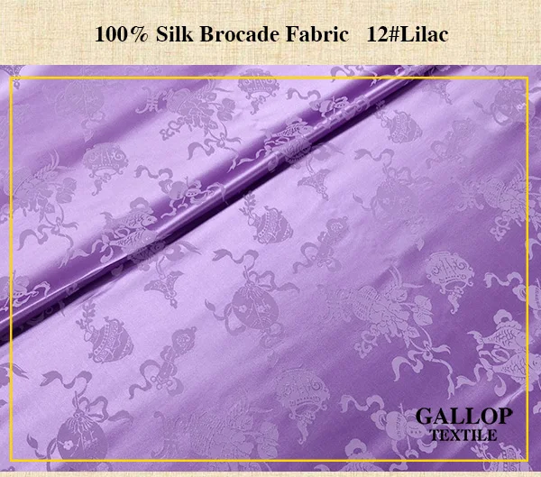 12Lilac Шелковая ткань Китайская традиционная парча атласная Cheongsam свадебное платье Хан Тан костюм Тибетский Халат пальто Подушка подвес дракон - Цвет: 12Lilac