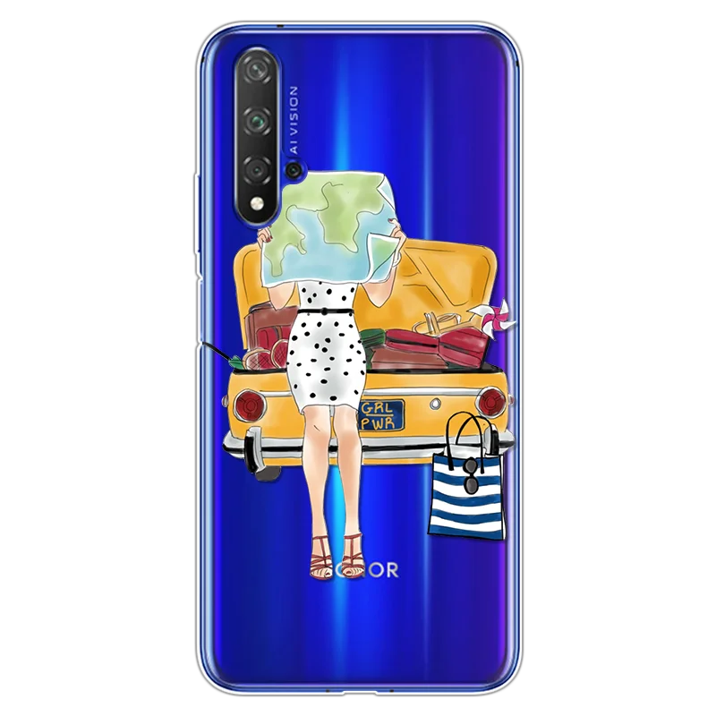 0cditu Модные черно-коричневые накладки для мамы и дочки, для huawei Honor 20, чехол s 6,2", мягкие чехлы из ТПУ для huawei Honor 20 Pro, чехол - Цвет: 0cditu