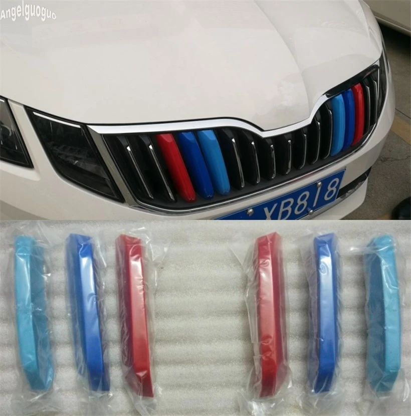 Для Skoda Octavia новая модель 2017 2019 передняя решетка обшивка спортивные полоски