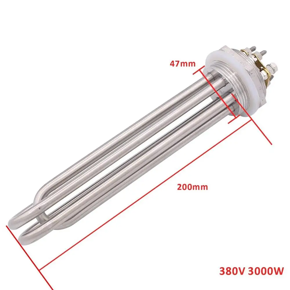 380V 3KW SUS304 водный нагревательный элемент 220 В/380 В 3 кВт 1,5 кВт 6 кВт 9 кВт DN40 Электрический погружной нагреватель с резьбой "BSP - Цвет: 380V 3KW