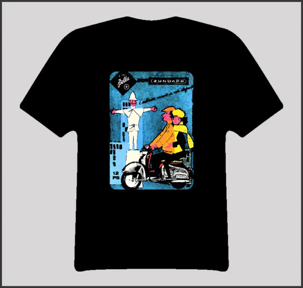 Vespa Bella старой школы брошюры футболка Для мужчин футболки Летний Стиль Мода Swag